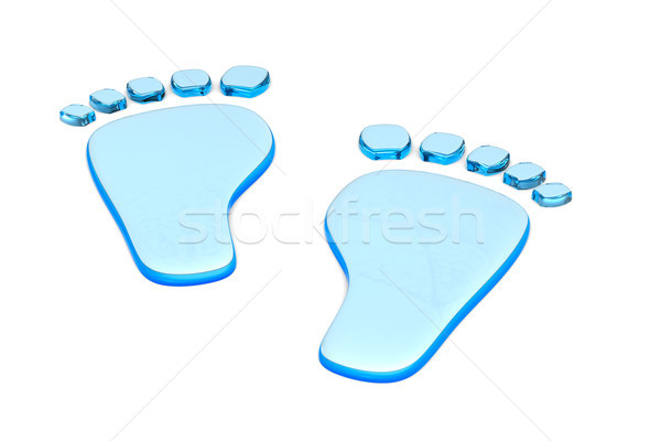 Fußabdruck Wasser weiß isoliert 3D 3D-Darstellung Stock foto © ISerg