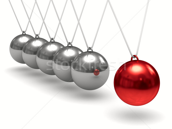 Balancing balls on white background. Isolated 3D image Stock photo © ISerg