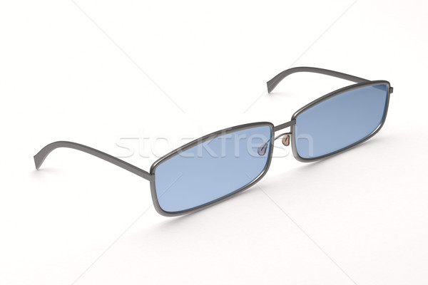 Stock fotó: Szemüveg · fehér · izolált · 3D · kép · szemek