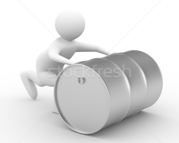 men push vat on white background. Isolated 3D image Stock photo © ISerg