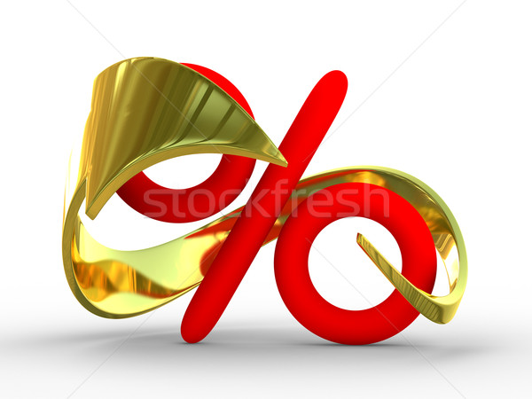 Percent and arrow on white background. Isolated 3D image Stock photo © ISerg