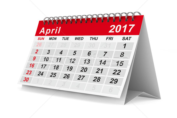 2017 year calendar. April. Isolated 3D image Stock photo © ISerg