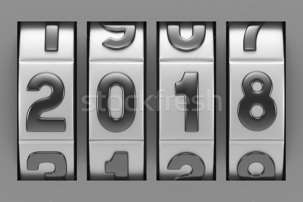 Coded lock. 2018 year. 3D illustration Stock photo © ISerg