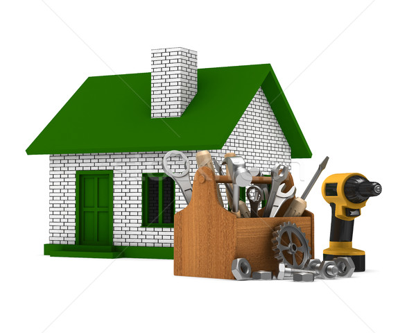 House repair on white background. Isolated 3D image Stock photo © ISerg