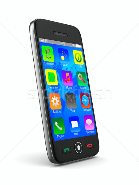 Telefoon witte geïsoleerd 3D afbeelding ontwerp Stockfoto © ISerg