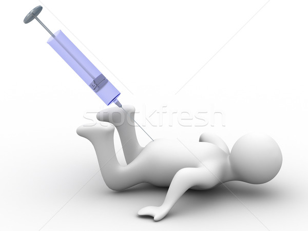 Stock fotó: Injekció · képregény · 3D · kép · fehér · férfi
