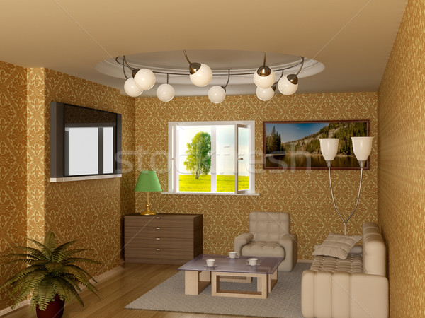 Interior of a living room. 3D image. Stock photo © ISerg