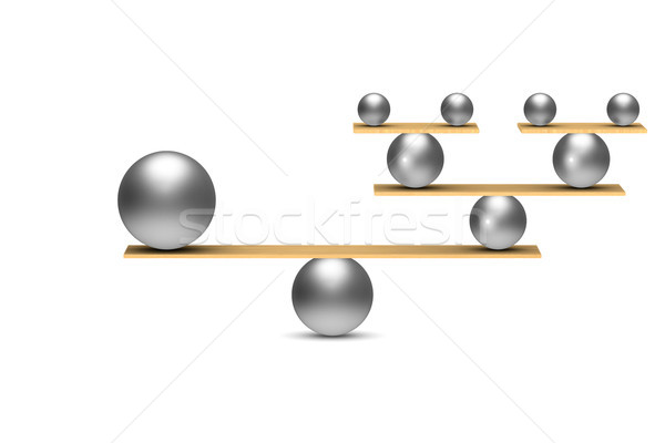 Kiegyensúlyozott golyók fehér izolált 3d illusztráció absztrakt Stock fotó © ISerg