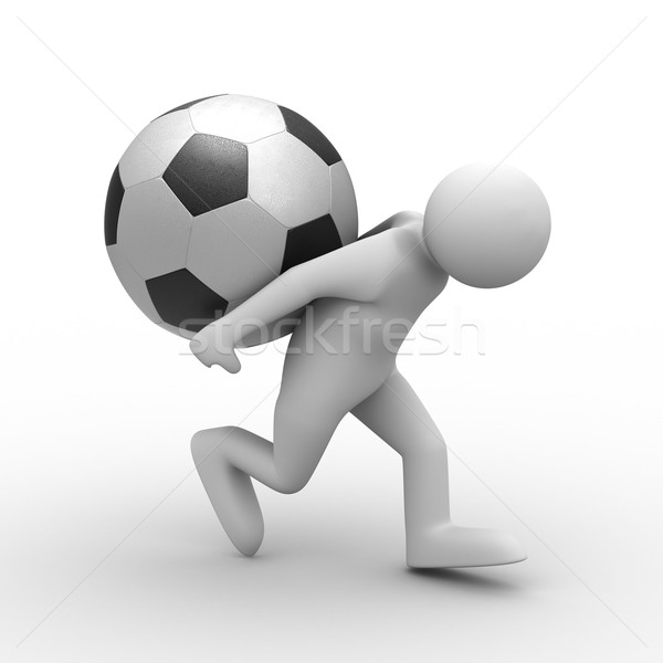 men carry ball on back. Isolated 3D image Stock photo © ISerg