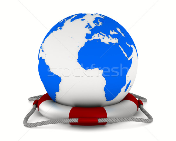 Foto stock: Globo · branco · isolado · 3D · imagem · mundo