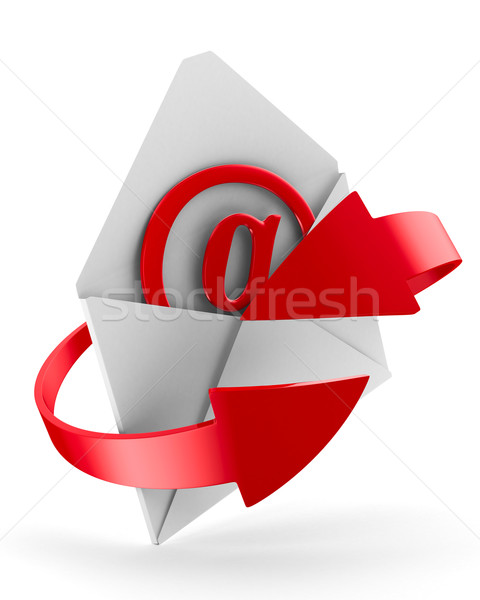 E-mail alb izolat 3D imagine afaceri Imagine de stoc © ISerg