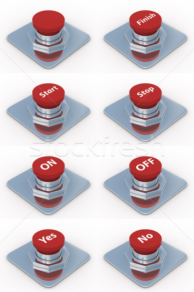 set red buttons on a white background. 3D image Stock photo © ISerg