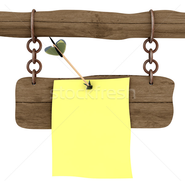 Memo attached to a board an arrow. 3D image. Stock photo © ISerg