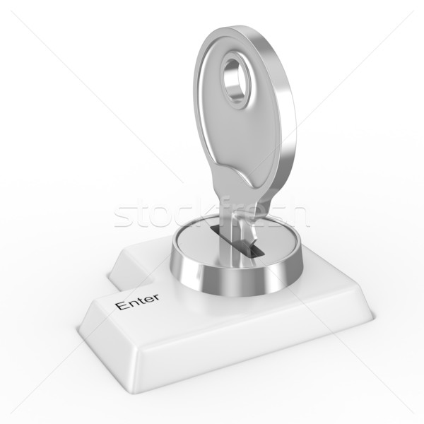 Data input blocking. Isolated 3D image on white Stock photo © ISerg