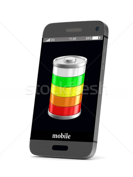 Telefonu biały odizolowany 3D obraz komórkowych Zdjęcia stock © ISerg