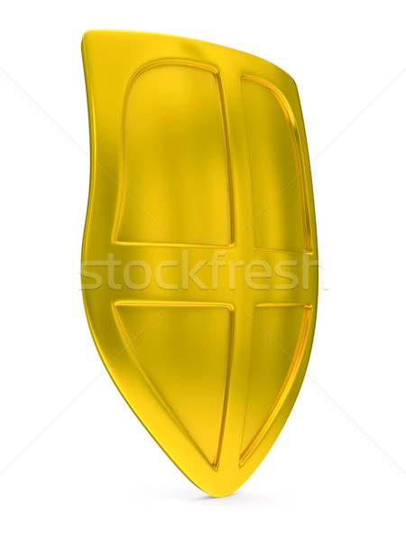 gold shield on white background. isolated 3D image Stock photo © ISerg