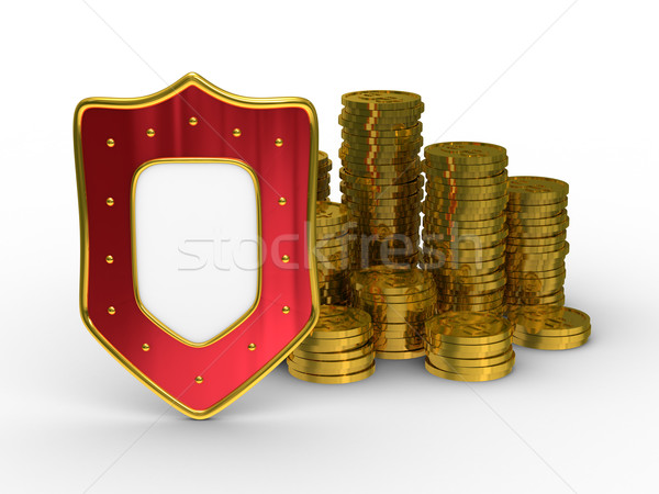 [[stock_photo]]: Protection · argent · isolé · 3D · image · blanche