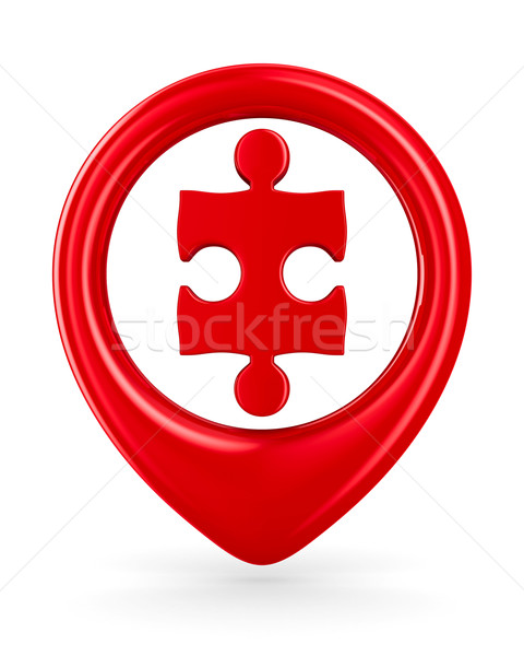Puzzle into circle on white background. Isolated 3D image Stock photo © ISerg