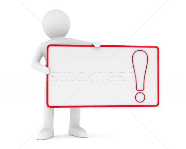 billboard with exclamation point on white background. Isolated 3 Stock photo © ISerg