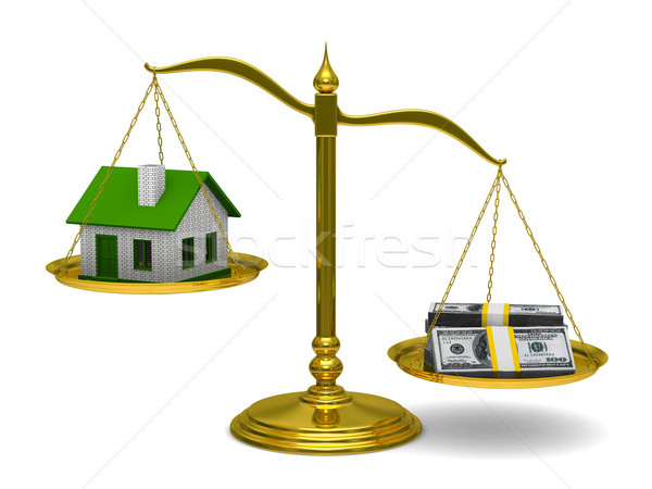 House and money on scales. Isolated 3D image Stock photo © ISerg