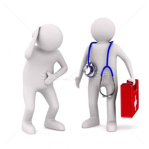 doctor and patient on white background. Isolated 3D image Stock photo © ISerg