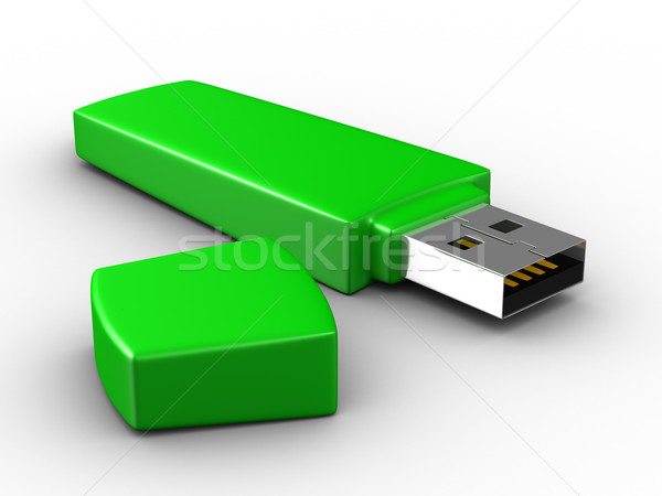 usb flash on white background. Isolated 3D image Stock photo © ISerg