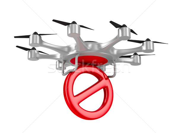 forbidden drone on white background. Isolated 3d illustration Stock photo © ISerg