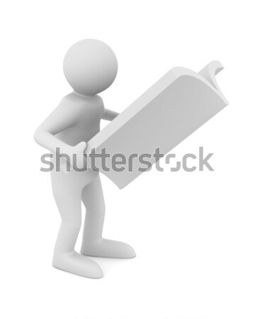 man reads magazine on white background. Isolated 3D image Stock photo © ISerg