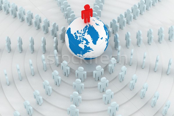 ストックフォト: グループの人々 · 立って · 世界中 · 3D · 画像 · インターネット