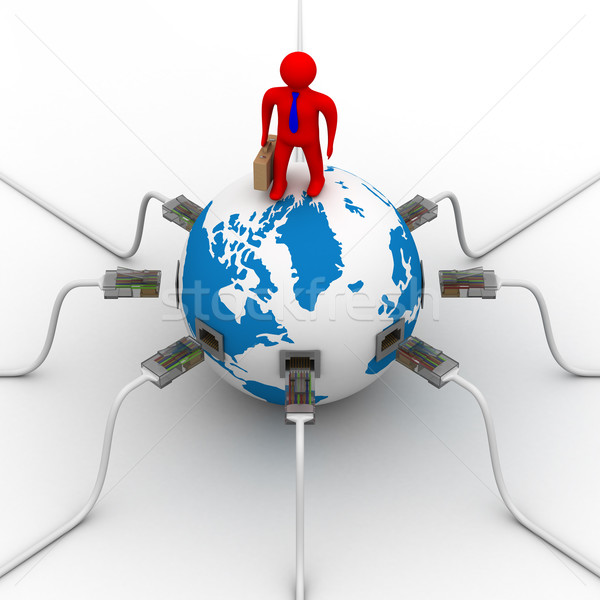 Global communication in the world. 3D image. Stock photo © ISerg