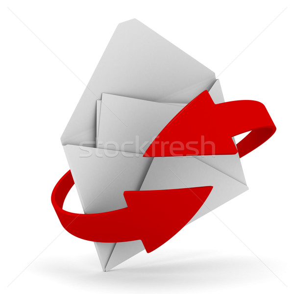 E-mail witte geïsoleerd 3D afbeelding business Stockfoto © ISerg