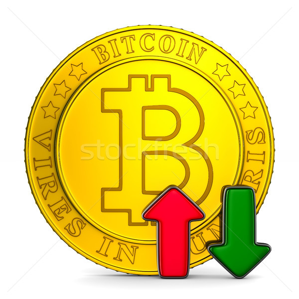 infographic growth bitcoin on white background. Isolated 3D illu Stock photo © ISerg