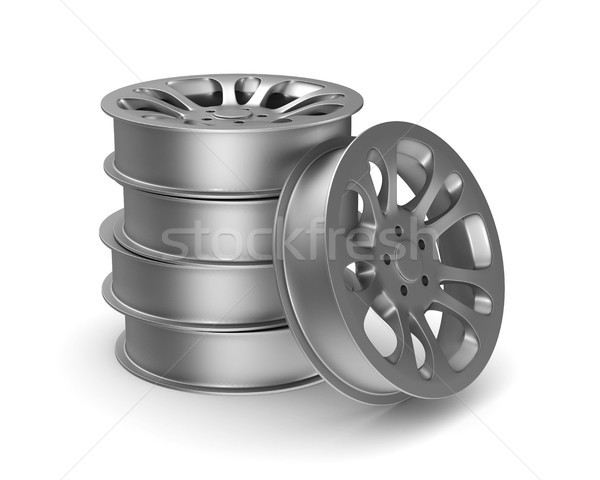 wheel rim on white background. Isolated 3D illustration Stock photo © ISerg