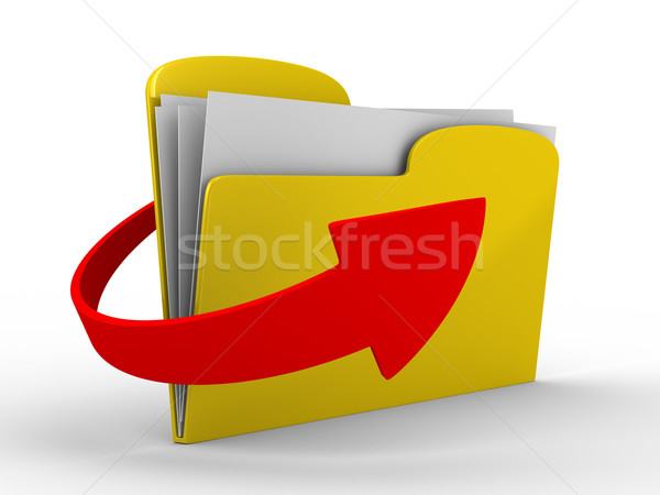 Yellow computer folder on white background. Isolated 3d image Stock photo © ISerg