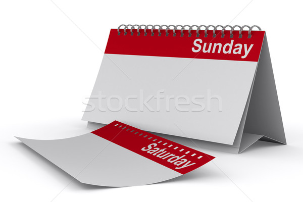 Calendar for sunday on white background. Isolated 3D image Stock photo © ISerg