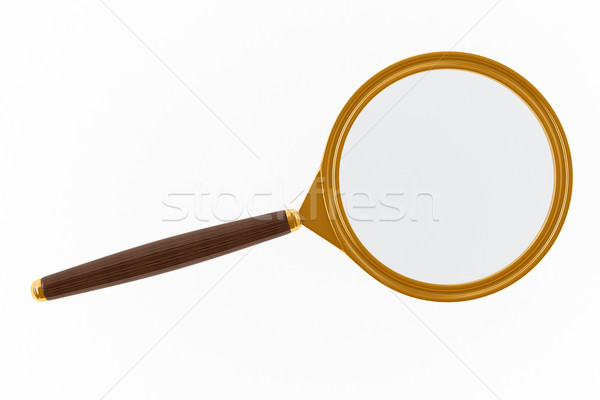 Stockfoto: Vergrootglas · witte · geïsoleerd · 3D · afbeelding · glas