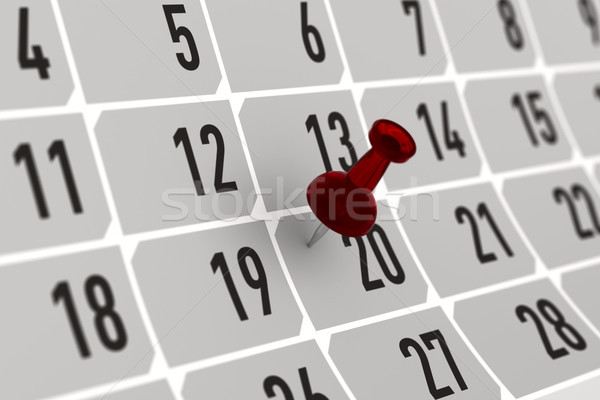 red pin marking important day on calendar. 3D illustration Stock photo © ISerg