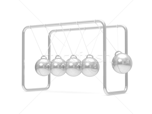Balancing spheres on white background. Isolated 3D image Stock photo © ISerg