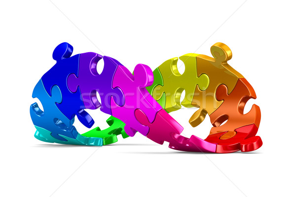 infinity sign from puzzle on white background. Isolated 3D image Stock photo © ISerg
