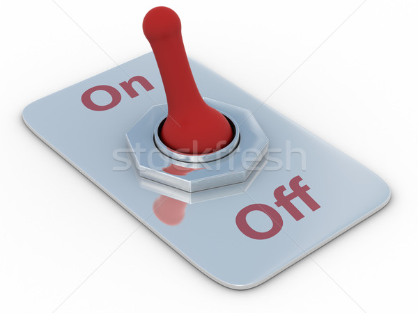 red switch on a white background. 3D image Stock photo © ISerg