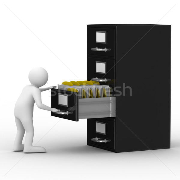 Stock photo: Filing cabinet on white. Isolated 3D image