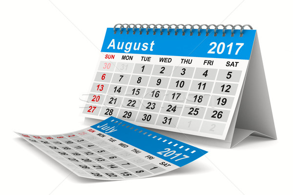 Año calendario agosto aislado 3D imagen Foto stock © ISerg