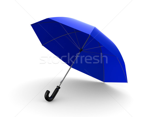 Blauw paraplu witte geïsoleerd 3D afbeelding Stockfoto © ISerg
