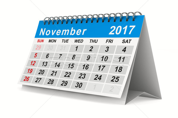 2017 year calendar. November. Isolated 3D image Stock photo © ISerg
