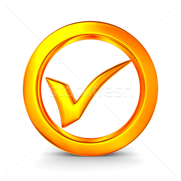 Symbol ok on white background. Isolated 3D image Stock photo © ISerg