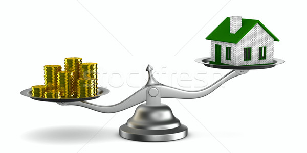 House and money on scales. Isolated 3D image Stock photo © ISerg