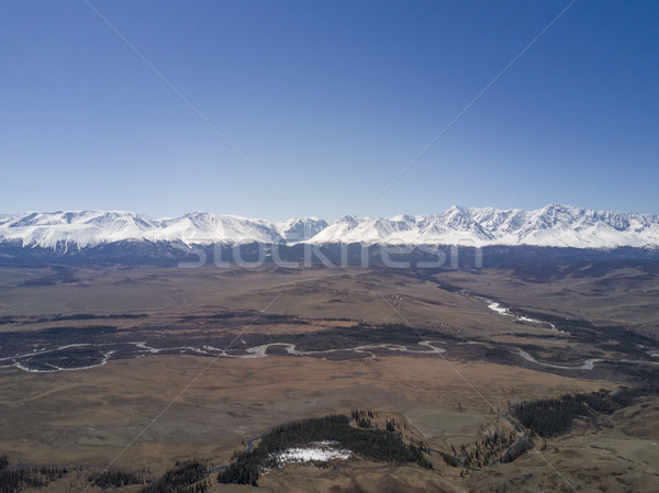 Montagna bella panorama siberia volo top Foto d'archivio © ISerg