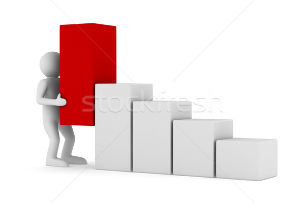 financial diagramme on white background. Isolated 3D image Stock photo © ISerg