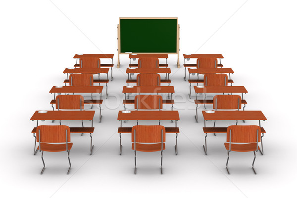 Sală de clasă alb izolat 3D imagine sticlă Imagine de stoc © ISerg
