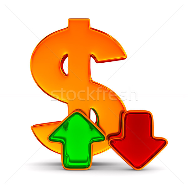 Signo de dólar flechas blanco aislado 3D 3d Foto stock © ISerg